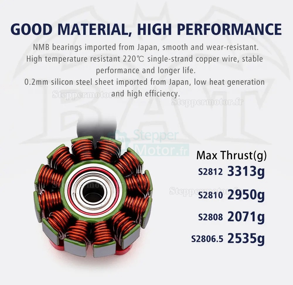 Moteur brushless drone Surpass Hobby S2806.5 1300KV /1700KV (hélice compatible HQ7x3.5 /HQ6x4 x3 Prop)